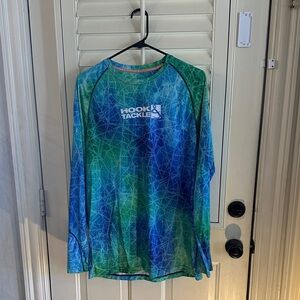 Hook & Tackle Men's Blue Green Rash Guard